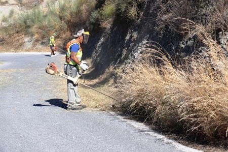 Operario realizando trabajo de desbroce (AYTO. ALMUÑÉCAR) 