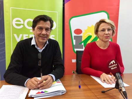 Inma Omiste y José Llorente en rueda de prensa (IU-EQUO) 