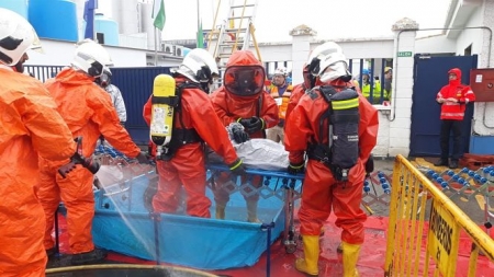 Simulacro realizado en Herogra (JUNTA) 