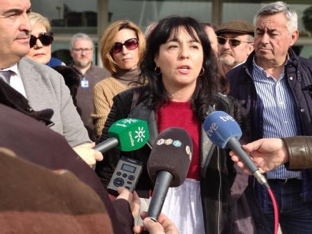 La presidenta de FACUA Granada, Mar Solera, informa del acto convocado para el domingo 29 (FACUA) 