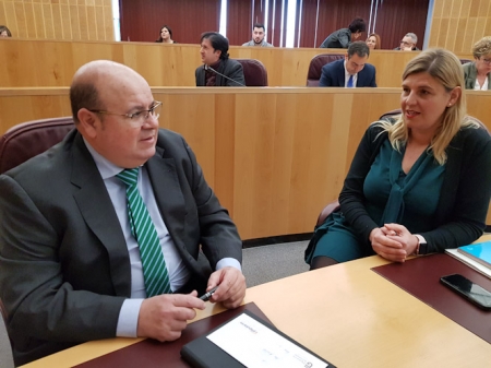Los diputados provinciales del PP, José Robles e Inmaculada Hernández (PP) 
