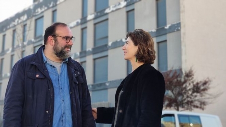 Cabrerizo y Puentedura en el edifico de Vigsosa (PODEMOS-IU) 