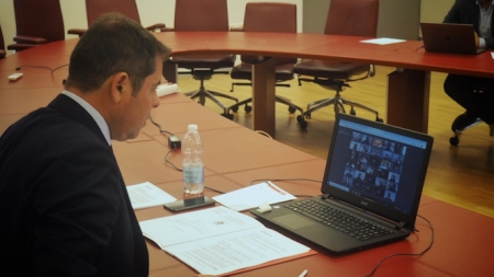 Gerardo Cuerva durante un pleno telemático (CÁMARA GRANADA / ARCHIVO)