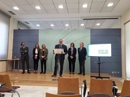 El delegado de Gobierno de la Junta en Granada, Pablo García, en una rueda de prensa (EUROPA PRESS)