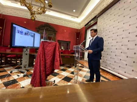 El alcalde de Granada, Luis Salvador, en rueda de prensa telemática (AYUNTAMIENTO) 