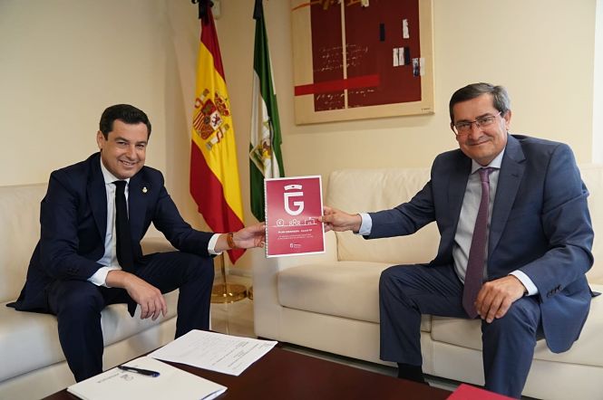 Reunión entre los presidentes de la Junta de Andalucía y la Diputación de Granada, Juanma Moreno y José Entrena (DIPUTACIÓN) Reunión entre los presidentes de la Junta de Andalucía y la Diputación de Granada, Juanma Moreno y José Entrena (DIPUTACIÓN)