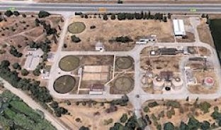 Imagen aérea de la Estación Depuradora de Aguas Residuales (EDAR) de Los Vados en Granada (JUNTA DE ANDALUCÍA)