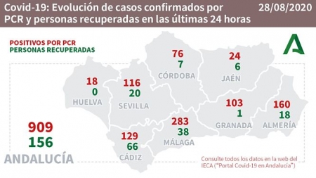 Evolución diaria de la pandemia en Andalucía (JUNTA DE ANDALUCÍA) 