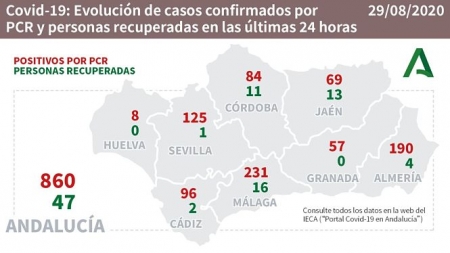 Evolución diaria de la pandemia en Andalucía (JUNTA DE ANDALUCÍA) 