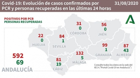 Evolución diaria de la pandemia en Andalucia (JUNTA DE ANDALUCÍA)