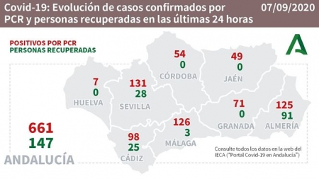 Evolución diaria de la pandemia en Andalucía (JUNTA DE ANDALUCÍA) 