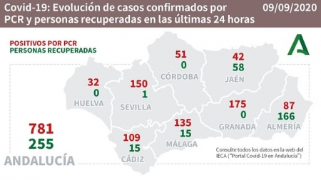 Evolución diaria de la pandemia en ANdalucia (JUNTA DE ANDALUCIA)