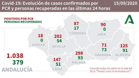 Evolución diaria de la pandemia en Andalucía (JUNTA) 