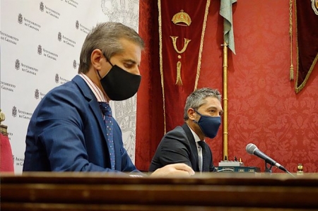Los portavoces del equipo de gobierno de Granada César Díaz y Manuel Olivares, en imagen de archivo (AYUNTAMIENTO)