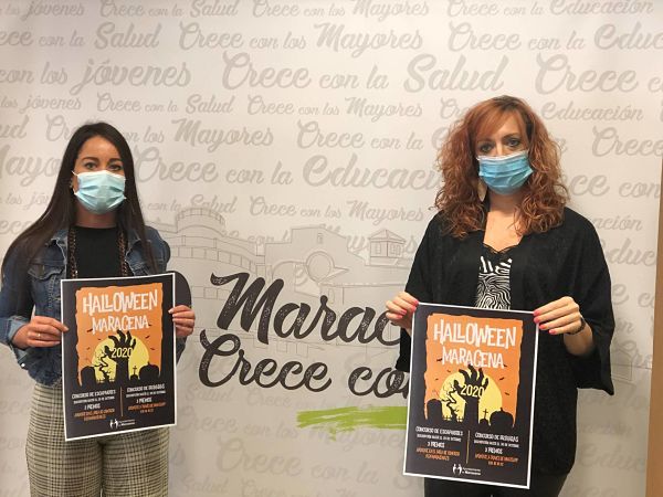 a la izquierda Sofía Bedón, concejala de Juventud, a la derecha Berta Linares, concejala de Comercio en la presentación de Halloween (AYTO. MARACENA) a la izquierda Sofía Bedón, concejala de Juventud, a la derecha Berta Linares, concejala de Comercio en la presentación de Halloween (AYTO. MARACENA)