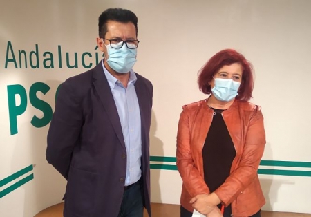 Alejandro Zubeldia y Elvira Ramón en rueda de prensa (PSOE)