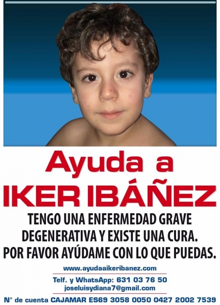 Cartel creado por la familia del pequeño Iker para recaudar fondos (FAMILIA DE IKER IBÁÑEZ) 