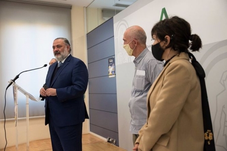 El delegado del Gobierno andaluz en Granada, Pablo García, en rueda de prensa este jueves (JUNTA DE ANDALUCÍA) 