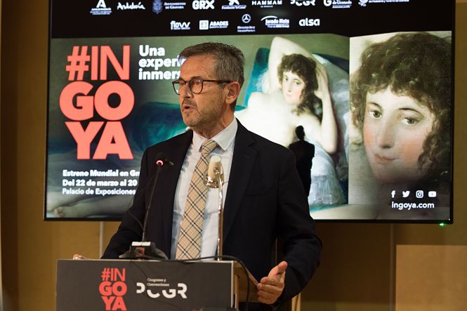 El delegado territorial de Turismo de la Junta en Granada, Gustavo Rodríguez, en la presentación de la exposición #INGOYA (JUNTA) El delegado territorial de Turismo de la Junta en Granada, Gustavo Rodríguez, en la presentación de la exposición #INGOYA (JUNTA)