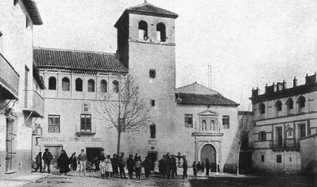 Grabado de la fachada original del convento de Santo Domingo, en Baza (JUNTA) 
