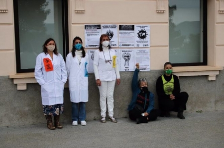 Un grupo de mujeres participan en una de las acciones de Scientist Rebellion (EXTINTION REBELLION) 
