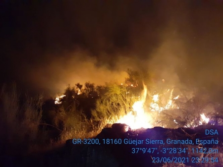 Lugar donde se ha producido el incendio (PLAN INFOCA)
