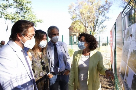 Visita de obras de Junta y UGR en el Albercón de Cartuja (UGR) 