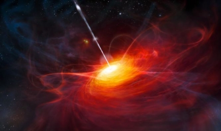 Impresión artística de un cuásar. Impresión artística de un cuásar (ESO/M. KORNMESSER) 