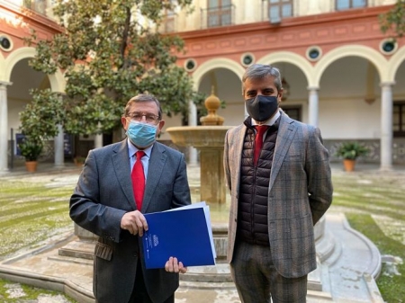 Luis González y César Díaz tras la rueda de prensa (PP)