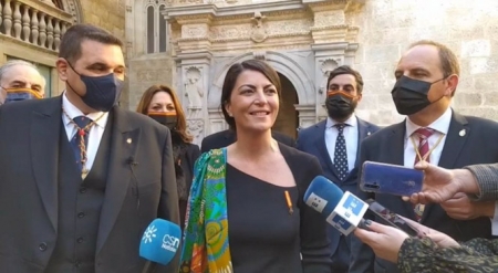 La portavoz adjunta de Vox en el Congreso y diputada por Granada, Macarena Olona, en una imagen de 2 de enero en la capital por los actos de la Toma (VOX )