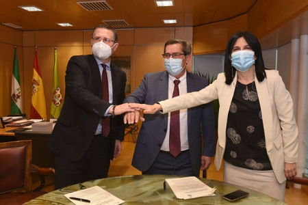 Imagen de la firma del convenio (R. MARTÍNEZ / DIPGRA))