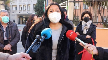 La secretaria de Acción Institucional y la responsable del Área de Derechos Humanos y Migraciones de Podemos Andalucía, Alejandra Durán  (PODEMOS) 
