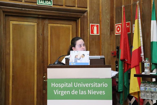 Una de las participantes en el acto de presentación de la guía de salud para personas con síndrome de Down (JUNTA DE ANDALUCÍA) Una de las participantes en el acto de presentación de la guía de salud para personas con síndrome de Down (JUNTA DE ANDALUCÍA)