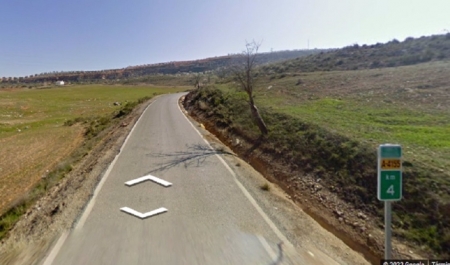 Punto de la carretera A-4155 donde ha tenido lugar el accidente (112) 
