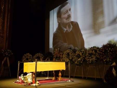 Capilla ardiente del actor Juan Diego instalada en el Teatro Español, en imagen de archivo (EUROPA PRESS) 