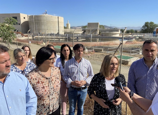 La candidata del PP de Granada en las elecciones del 19J, Marifrán Carazo, visita las obras de la EDAR de Los Vados (PP) 