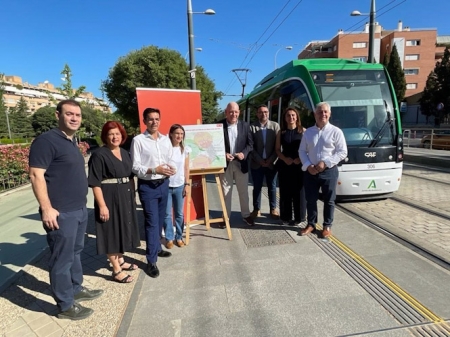 Imagen de este lunes del acto socialista para explicar la propuesta de ampliación del metro de Granada dentro de la campaña del 19J (PSOE DE GRANADA)