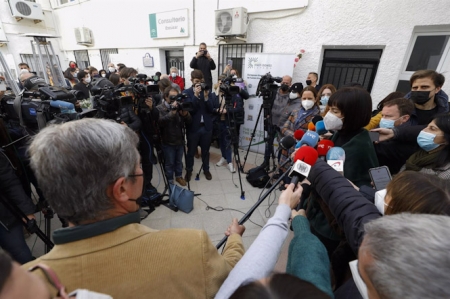 La Ministra de Ciencia e Innovación, Diana Morant, atiende a los medios (ÁLEX CÁMARA - EUROPA PRESS)