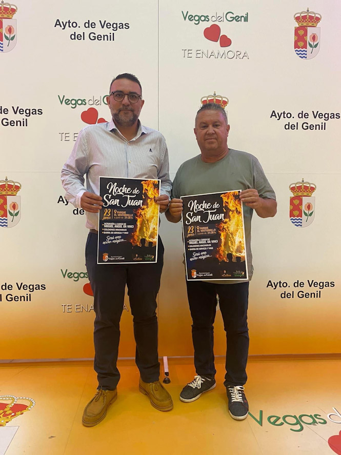 El alcalde y el concejal de Festejos de Vegas del Genil presentan las actividades de la Noche de San Juan (AYTO. VEGAS DEL GENIL) El alcalde y el concejal de Festejos de Vegas del Genil presentan las actividades de la Noche de San Juan (AYTO. VEGAS DEL GENIL)