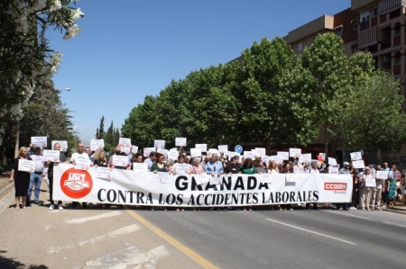 Concentración por la muerte en accidente laboral de un trabajador, en imagen de archivo (CCOO)