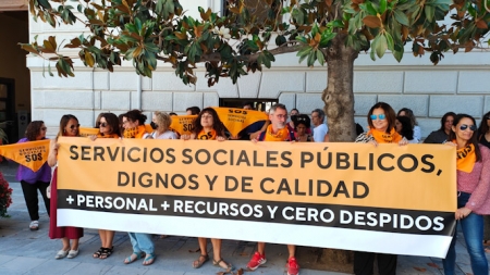 Imagen de la concentración de los servicios sociales (CGT)