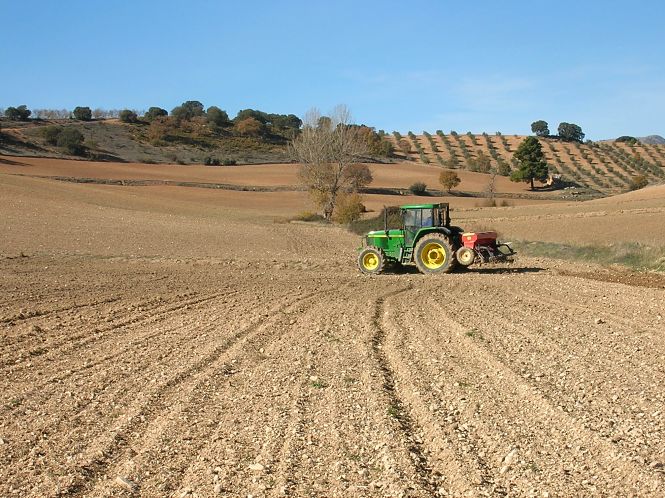Imagen de un tractor realizando tareas agrícolas (ASAJA)