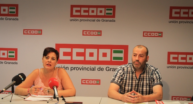Mari Ángeles Martín y David Vílchez en rueda de prensa (CCOO/ARCHIVO)