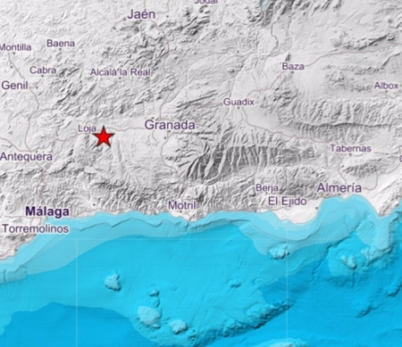 Toma de la imagen del mapa con el terremoto registrado en Salar este jueves (WEB DEL IGN)