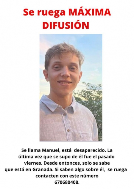 Manuel Guerrero lleva desaparecido desde el viernes 