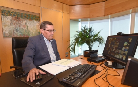 José Entrena durante la reunión telemática (DIPGRA)