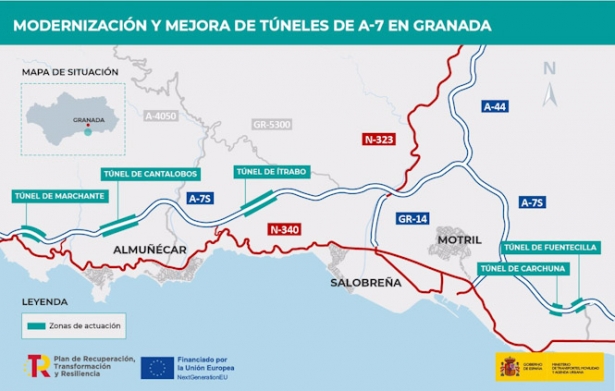 Proyecto de obras de modernización y mejora de varios túneles de la A-7 (MITMA)