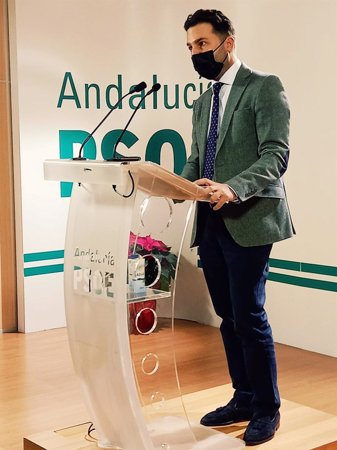 El secretario de Organización del PSOE de Andalucía, Noel López, en rueda de prensa en Granada, en imagen de archivo (PSOE-A) El secretario de Organización del PSOE de Andalucía, Noel López, en rueda de prensa en Granada, en imagen de archivo (PSOE-A)