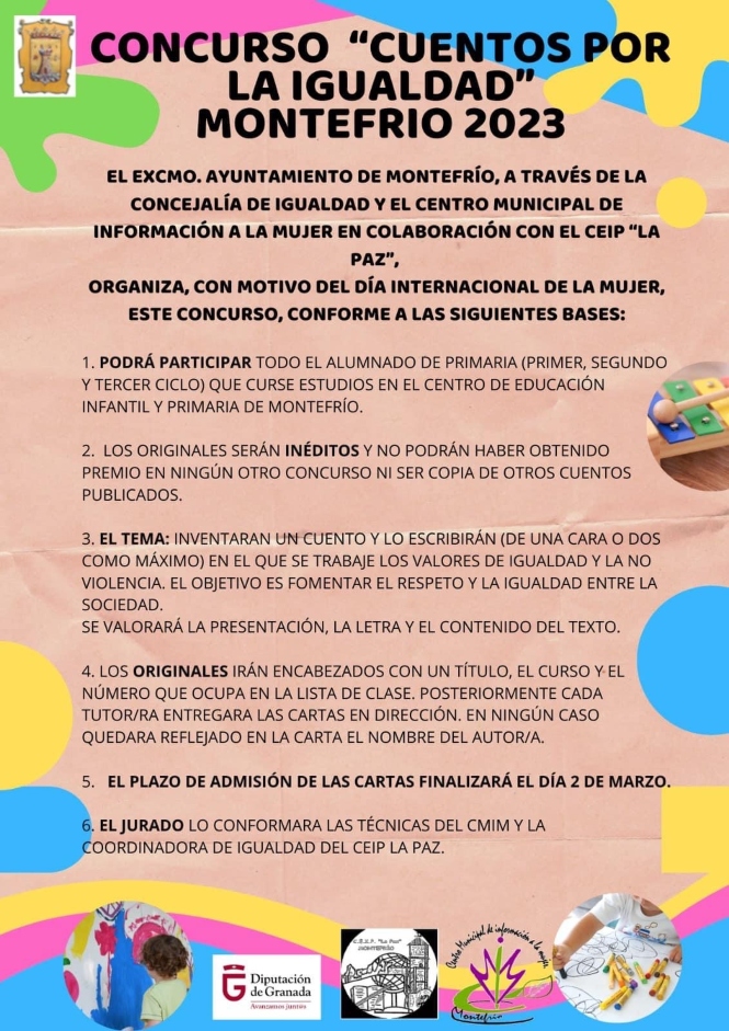 Motel actualizar Registrarse Montefrío organiza un concurso literario de cuentos cortos por la igualdad  dirigido a escolares