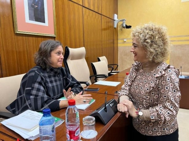 Rosa Fuentes junto a la Consejera de Sanidad, Catalina García (PP) 
